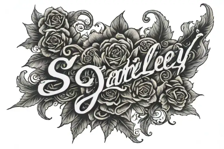 Banner tattoo name STANLEY tattoo design idea