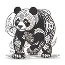 trans dimensional panda bear tattoo design idea