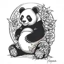 trans dimensional panda bear tattoo design idea
