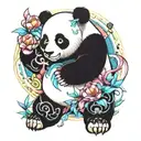 trans dimensional panda bear tattoo design idea