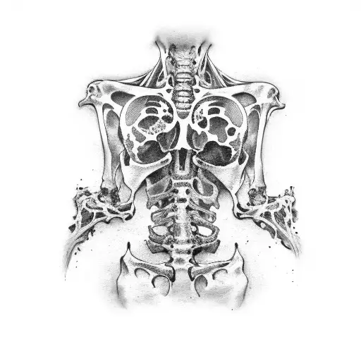 Human torso bones tattoo design idea