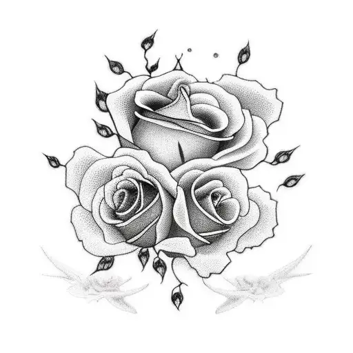 Only human torso bones with roses atachex tattoo design idea