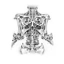 Human torso bones tattoo design idea