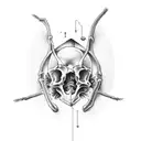 Human torso bones tattoo design idea