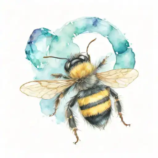 December birthstone with bumblebee  tattoo design idea