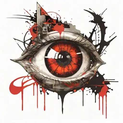 Sauron eye with ring writting   tattoo design idea