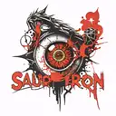 Sauron eye with ring writting   tattoo design idea