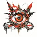 Sauron eye with ring writting   tattoo design idea