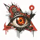 Sauron eye with ring writting   tattoo design idea