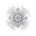 An intricate mandala design incorporating elements of nature and trees, representing growth and balance tattoo design idea