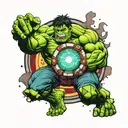 hulk fighting ironman arc reactor tattoo design idea