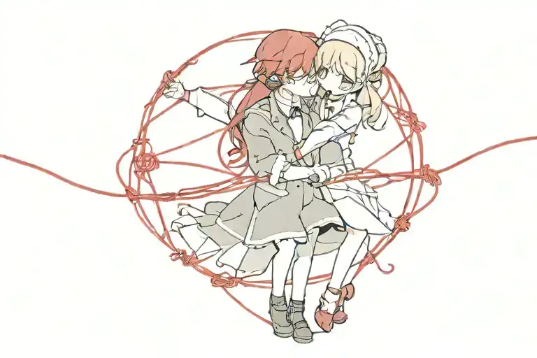 red string of fate   tattoo design idea