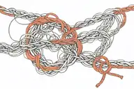single red string tattoo design idea