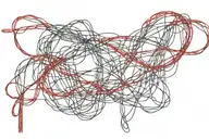 single red string tattoo design idea