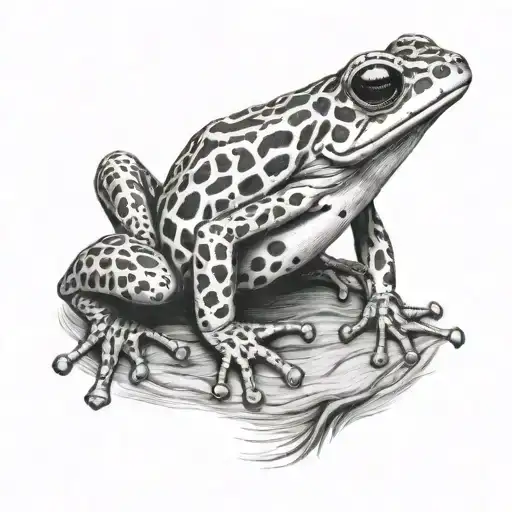 posion dart frog and river tattoo design idea