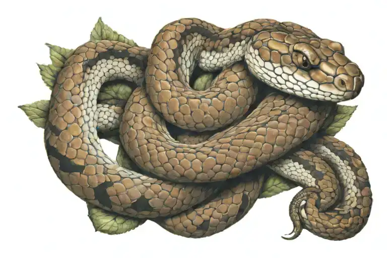 copperhead snake wrapped tattoo design idea