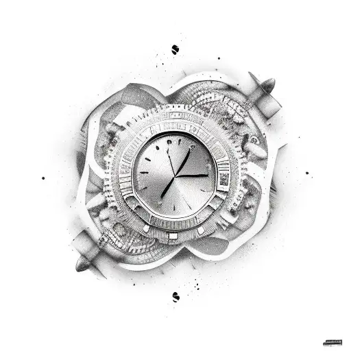 frase con reloj de arena tattoo design idea