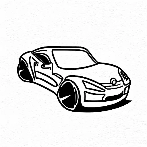 Gym and cars tattoo design idea