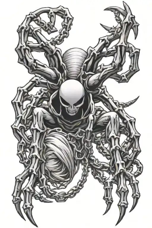 a phantom troop spider from hunter x hunter with Kurapika's chain tattoo design idea