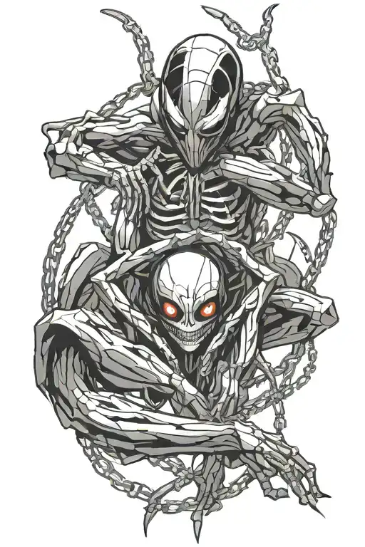 a phantom troop spider with Kurapika's chain tattoo design idea