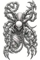 a phantom troop spider from hunter x hunter with Kurapika's chain tattoo design idea