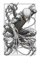 a phantom troop spider from hunter x hunter with Kurapika's chain tattoo design idea