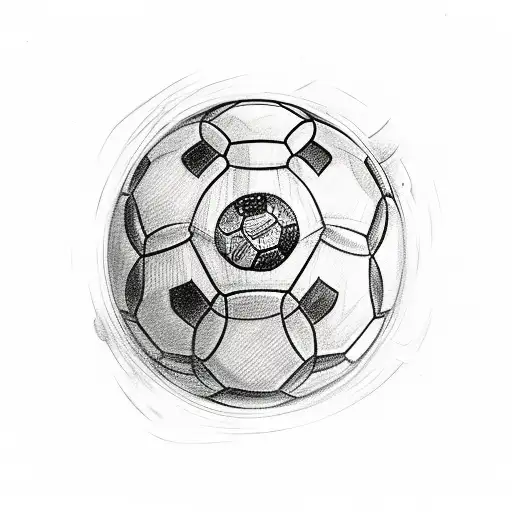 A sketch-style tattoo of Madara holding a soccer ball tattoo design idea