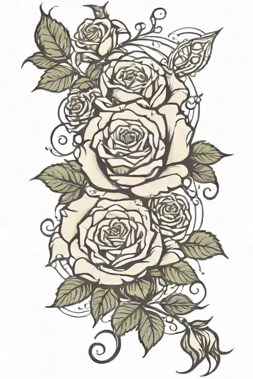 roses witchy style tattoo tattoo design idea
