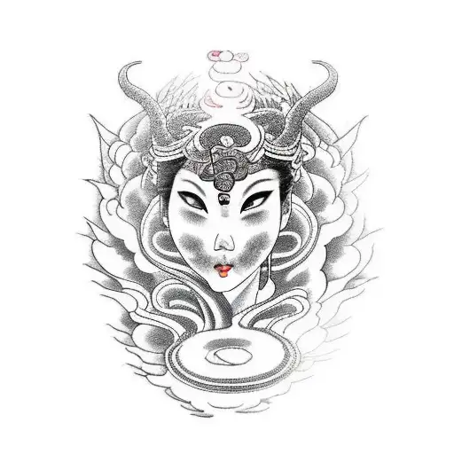 Goddess of wild and forest who seemest to vanish from the sight tattoo design idea