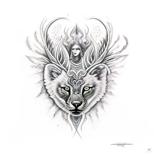 Goddess of wild and forest who seemest to vanish from the sight tattoo design idea