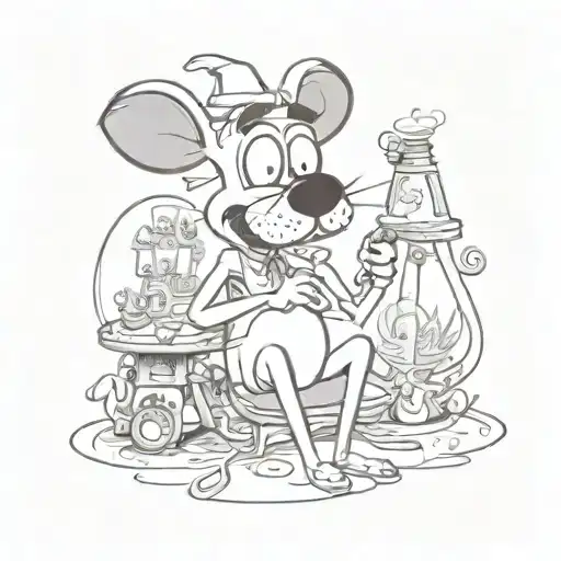 courage the cowardly dog the things I do for love   tattoo design idea