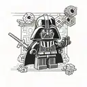 darthvader lego man tattoo design idea