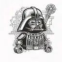 darthvader lego man tattoo design idea