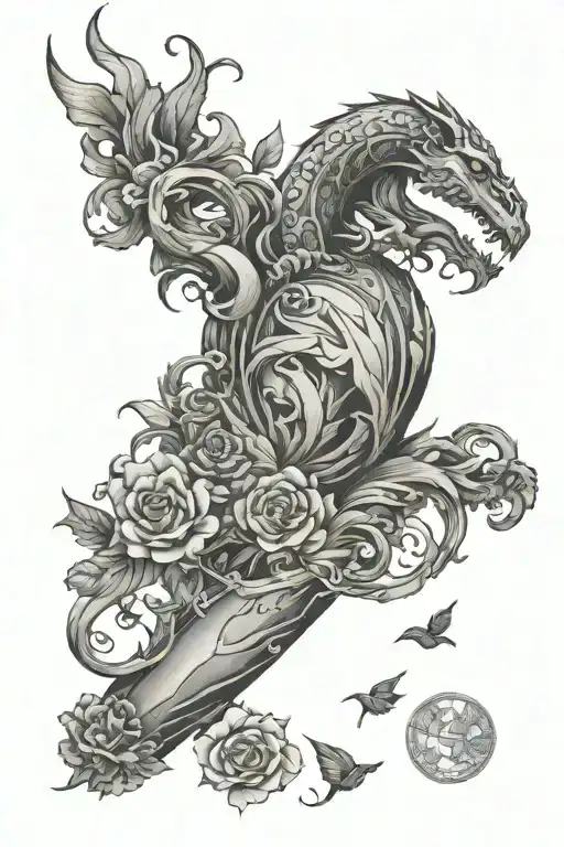 Charlotte North Carolina sleeve tattoo design idea