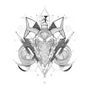 A geometric design combining the symbols of Aries, Cancer, and Scorpio in a horoscope-themed tattoo tattoo design idea