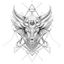 A geometric design combining the symbols of Aries, Cancer, and Scorpio in a horoscope-themed tattoo tattoo design idea