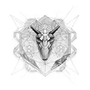 A geometric design combining the symbols of Aries, Cancer, and Scorpio in a horoscope-themed tattoo tattoo design idea