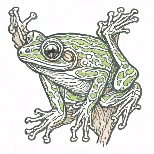 tree frog climbing  tattoo design idea