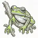 tree frog climbing  tattoo design idea