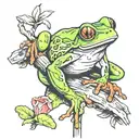 tree frog climbing  tattoo design idea