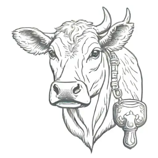 cow bell, Texas, cat, dog bone, MDGB tattoo design idea