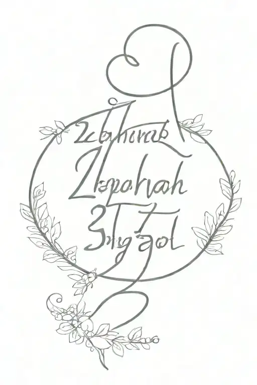 bible verse zephaniah 3:17 tattoo design idea