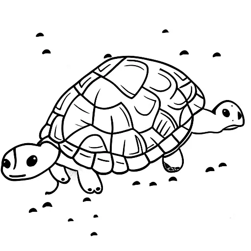 mom and daughter turtles walking on beach tattoo design idea