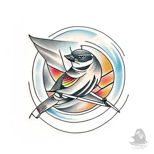 shrike bird tattoo design idea