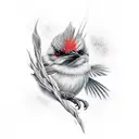 shrike bird tattoo design idea