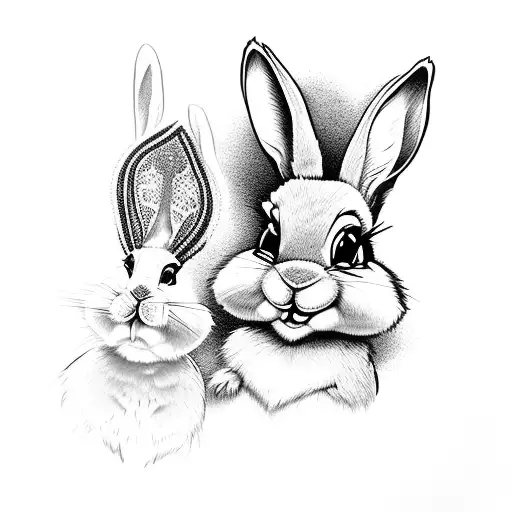 mafia buggs bunny  tattoo design idea