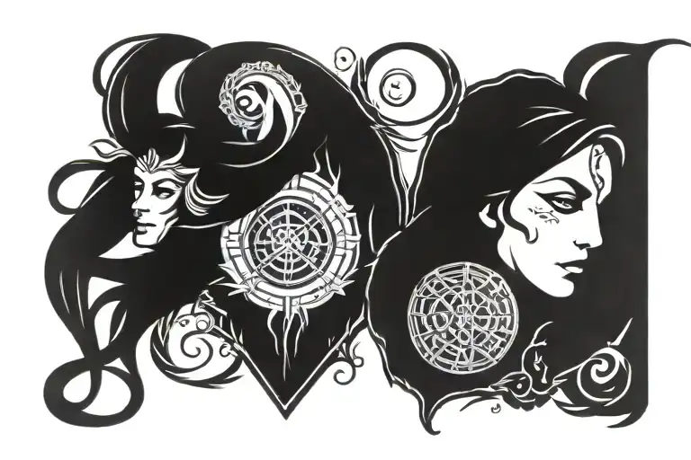 virgo and cancer zodiac signs tattoo design idea