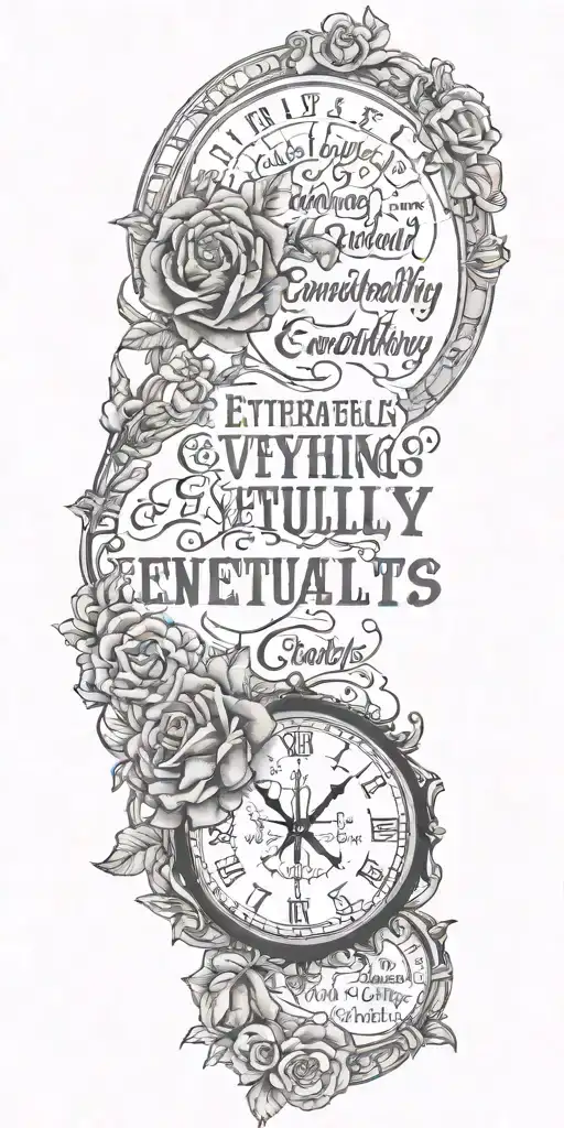 Coordinates Quote "Eventually everything connects" tattoo design idea