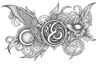 virgo ans cancer zodiac sign intertwined tattoo design idea