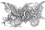 virgo ans cancer zodiac sign intertwined tattoo design idea